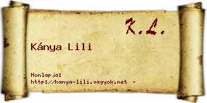 Kánya Lili névjegykártya