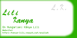 lili kanya business card