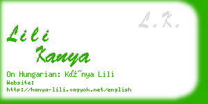 lili kanya business card